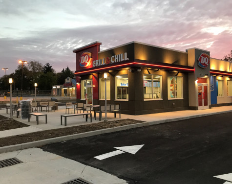 Dairy Queen-Akron Ohio-Fast Food-Retail Construction-Outside-Sunrise