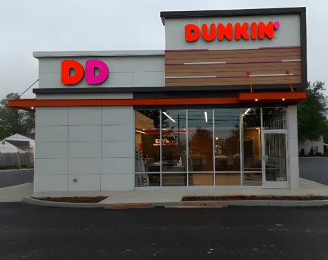 Dunkin Elyria OH Coffee Shop Store Front Exterior Light Up Signs