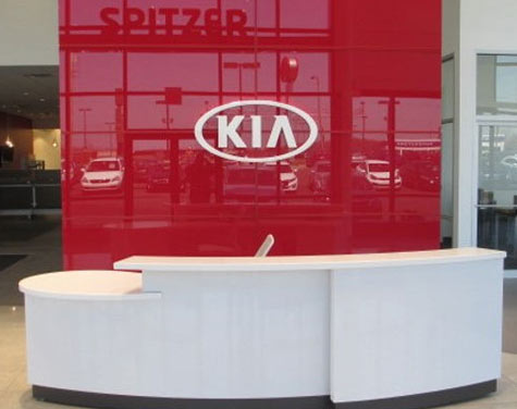 Industry Best Car Dealership Construction Spitzer Kia Desk - Ontario by Fred Olivieri