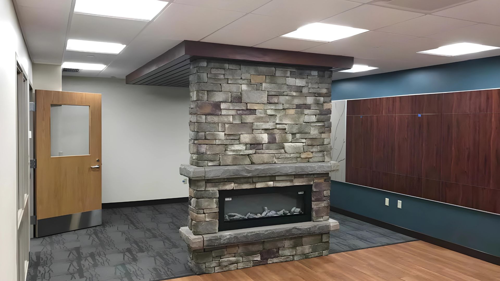 Aultman Alliance Hospice interior fireplace
