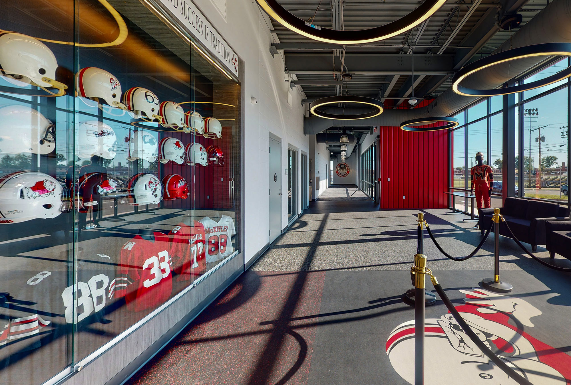 Canton City School District School Construction Company McKinley Locker Room Helmet Display by Fred Oliveri