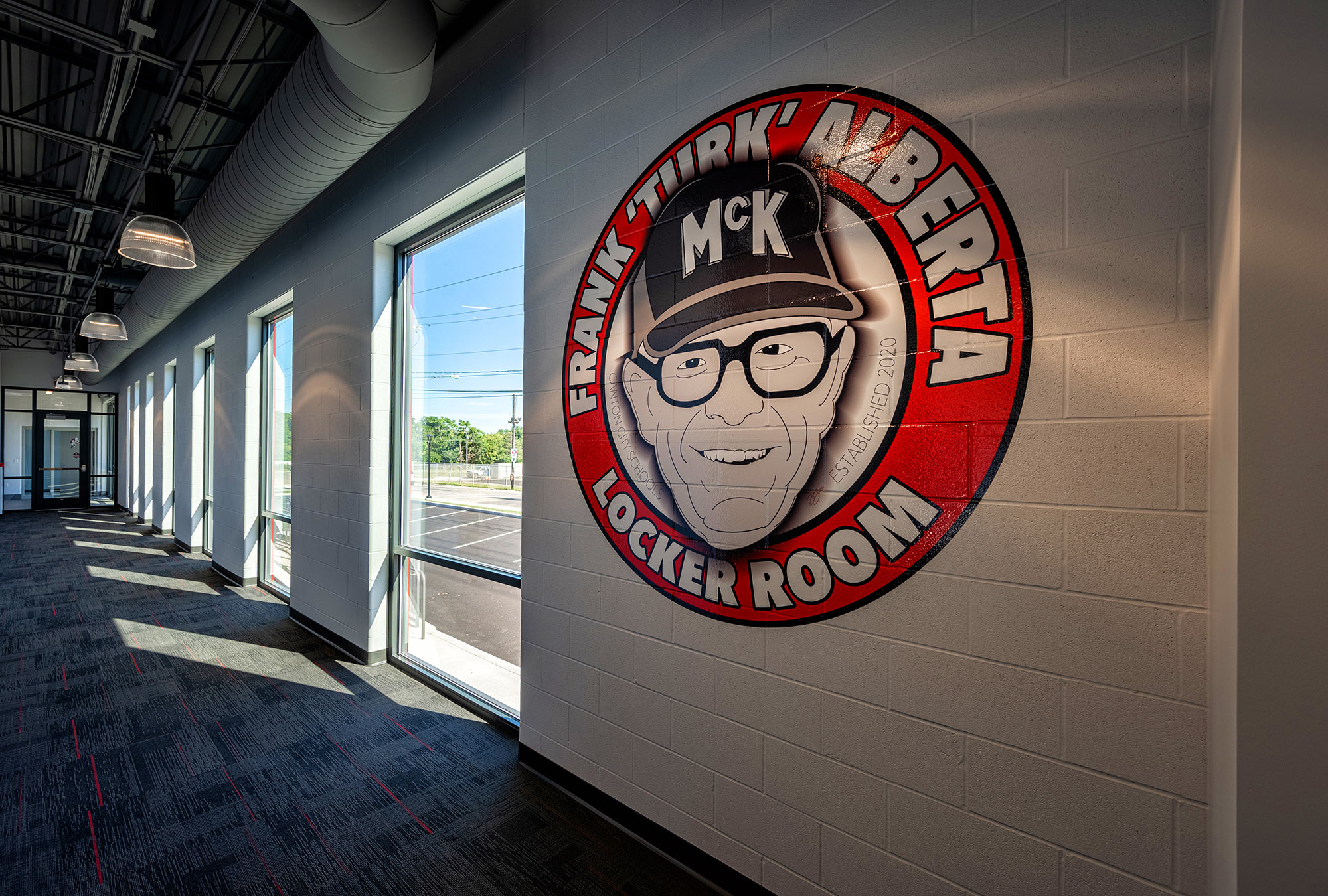 Canton City School District School Construction Company McKinley Locker Room Wall Logo by Fred Oliveri