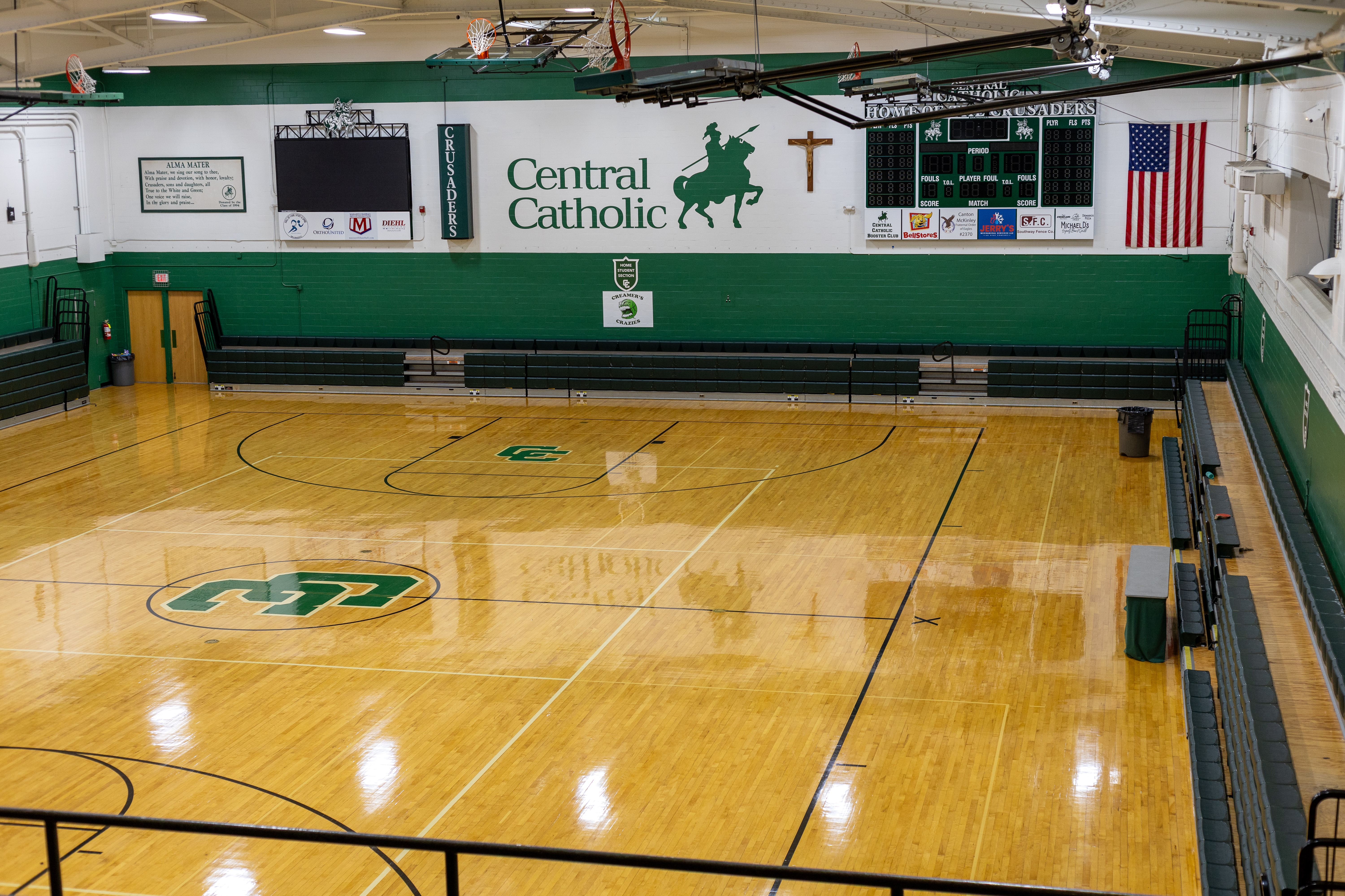 Central Catholic High School Gym Canton Ohio Stark County built by local Contractor Fred Olivieri Construction