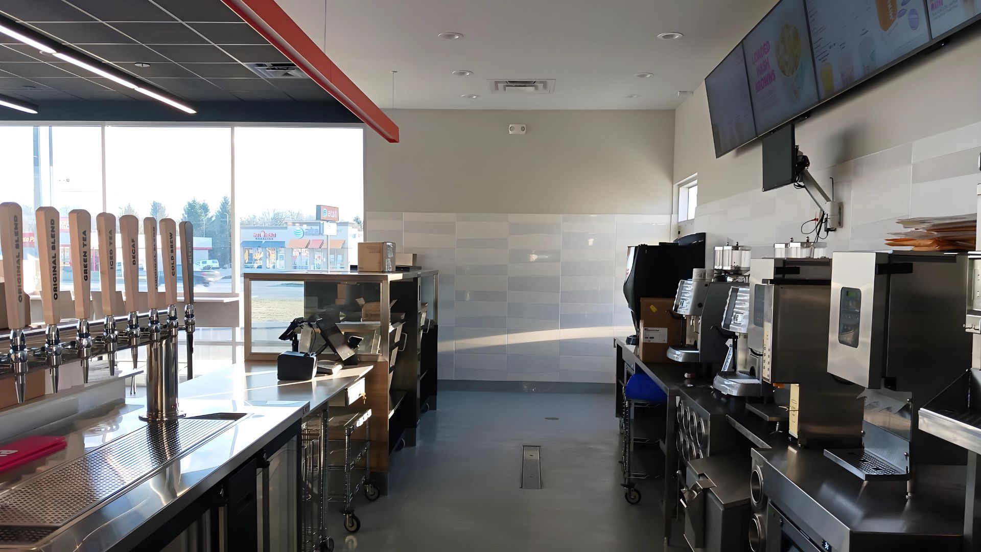 Dunkin New Castle IN Interior Coffee Shop Kitchen