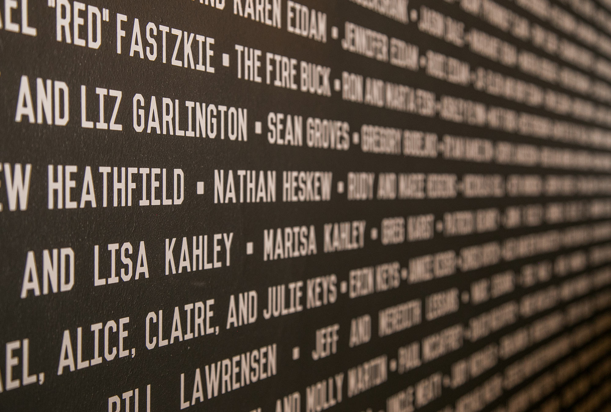 Land Grant Brewery Builders Columbus OH Wall Names - by Fred Olivieri