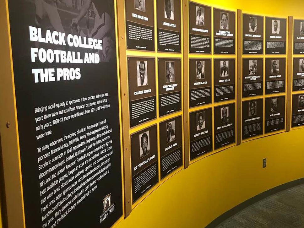 Pro Football Hall of Fame Museum Expansion Project Black College Wall Display