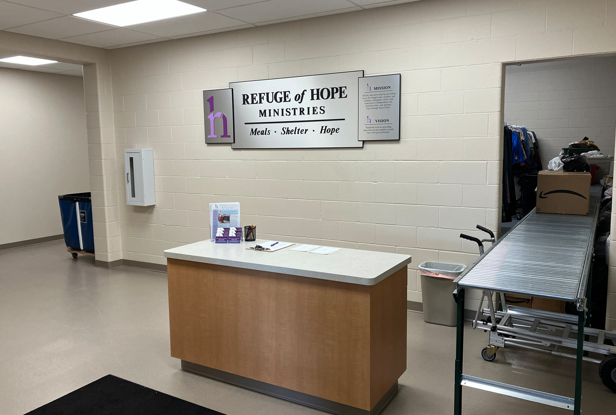 Refuge of Hope Donation Center Construction Nonprofit Organization Front Desk by Fred Oliveri