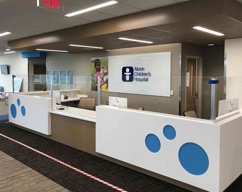 The Best Hospital Contractors Akron Children's Hospital Check-in Desk Sign - Portage County, Ohio by Fred Olivieri