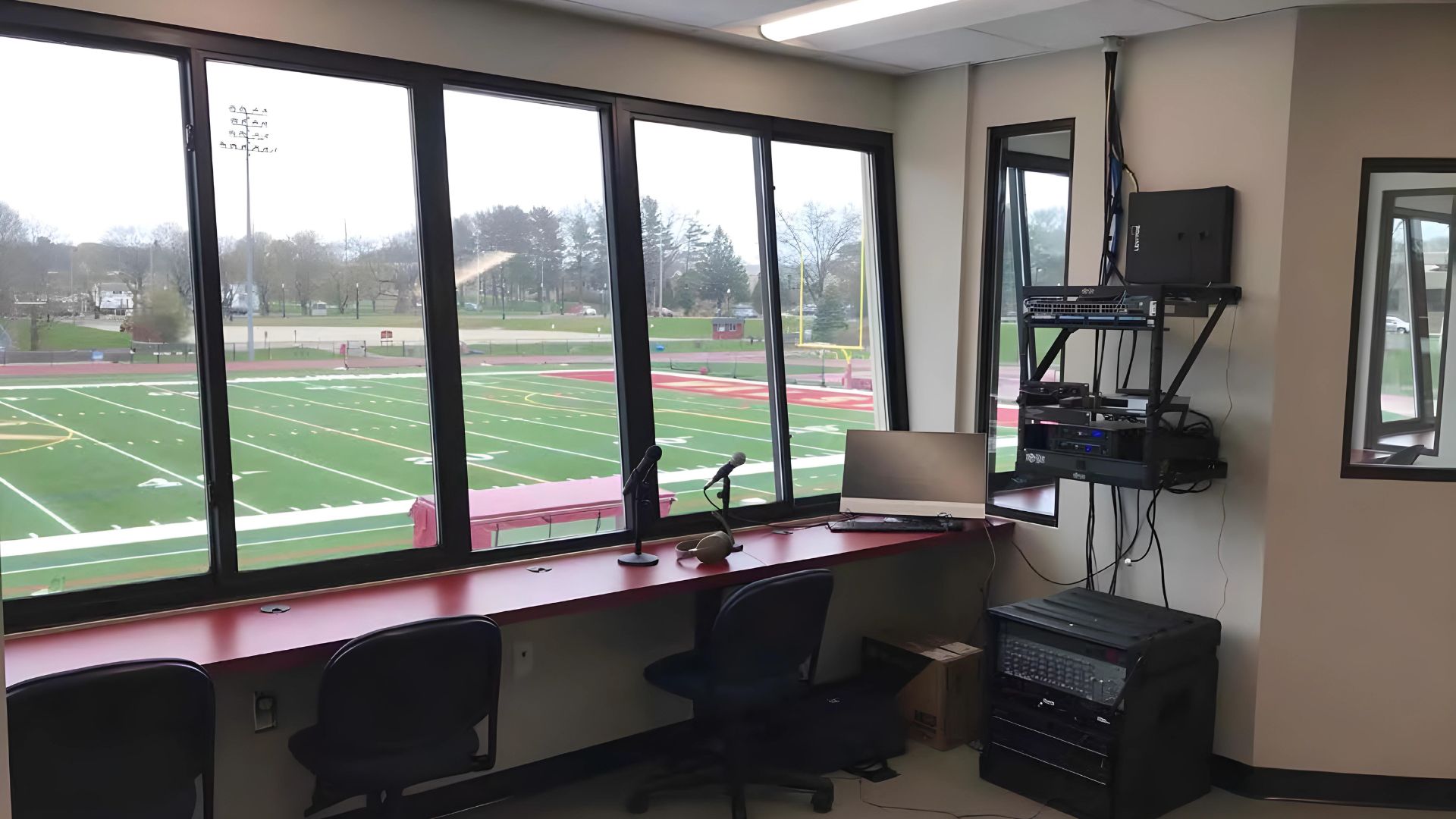 Walsh University Football Press Box Inside